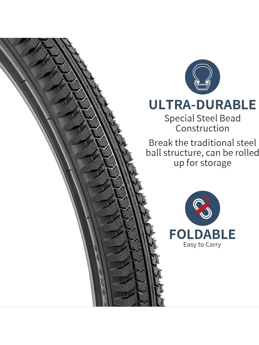 27.5 x 2.40 Folding Bike Tires with Tubes and Rim Strips, 2-Pack - Picture 3 of 8